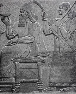 Ashur-nasir-pal II on the throne