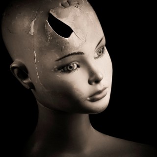 Broken head of a mannequin