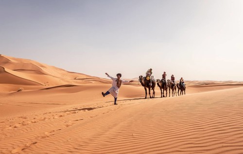 Tourists with Bedouin guide