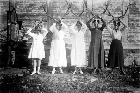Five women with antlers ca. 1930.