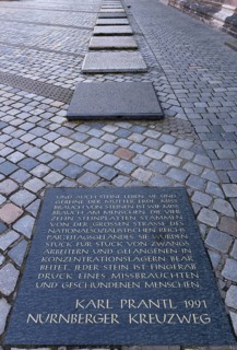 Memorial stones commemorating forced labourers during the Third Reich