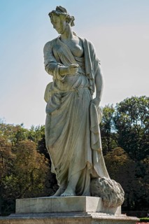 Park with statue of Ceres