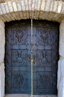 Wrought-iron door to St. Nicholas Church