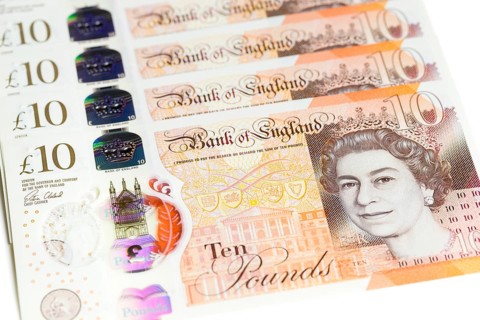 British ten pound banknotes