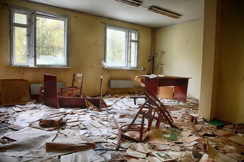 Destroyed classroom