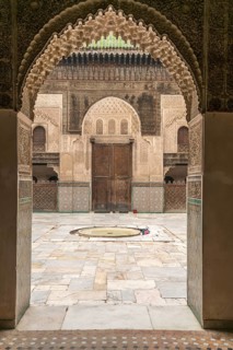 Gate to the courtyard of the Koran school Medersa Bou Inania