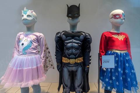 Mannequins in costumes for carnival