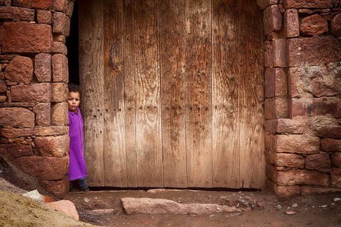 Small child in a Berber village near Marrakech