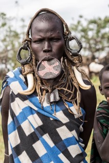 Woman with lip plate