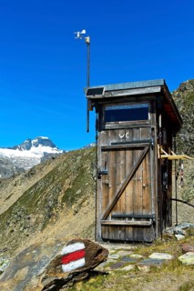 Toilet at the Bietschhorn mountain hut