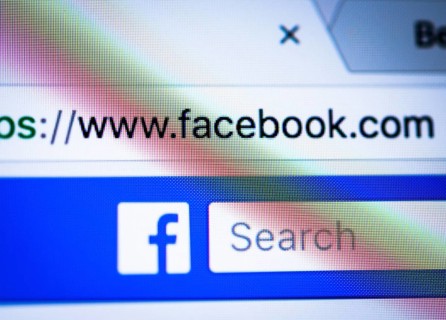 Facebook logo and URL displayed in a Browser