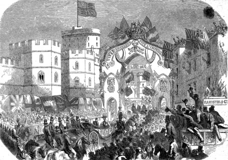The arrival of the french emperor Napoleon at Windsor castle