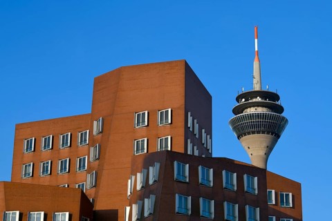 Rhine Tower with Gehry buildings
