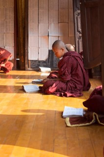 Young novice monks at Shwe Yaunghwe Kyaung monastery