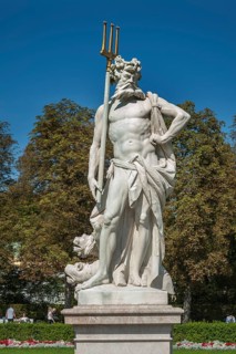 Park with statue of Pluto
