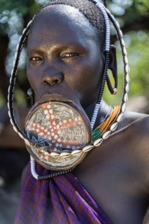 Woman with lip plate from the Mursi tribe