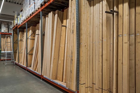 Wooden boards and poles