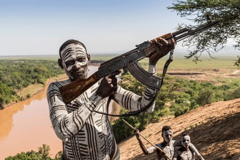 Warrior with rifle