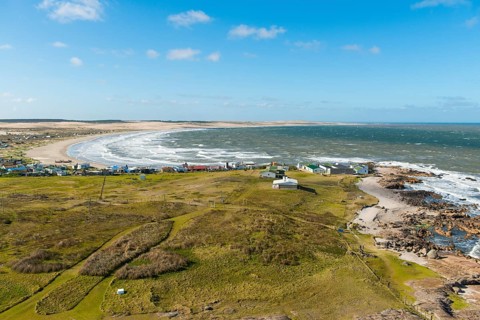 View of small village Cabo Polonio at the Atlantic Ocean