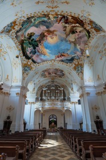 Organ gallery and ceiling frescoes