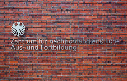 Lettering on brick wall