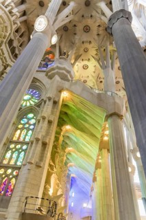 Interior view of the Sagrada Familia by Antoni Gaudi