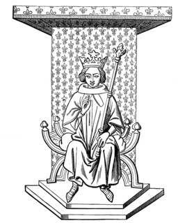 King Louis IX of France on the throne
