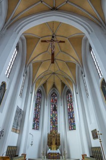 Altar of the late Gothic hall church of the 15th century