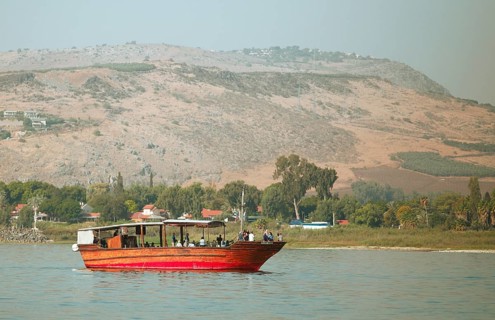 Boat for tourists on Lake Tiberias