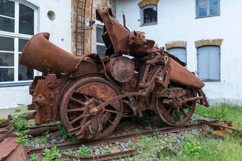 Remains of the locomotive 54 1695 Built in 1922 was hit by a bomb in 1945 and destroyed