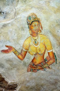 Fresco of the Cloud Girls on the Lion Rock of Sigiriya