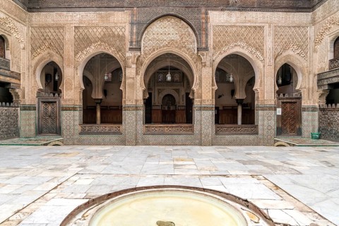 Courtyard of the Koran school Medersa Bou Inania