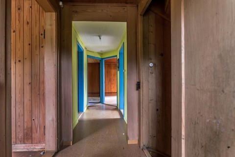 Hallway in a house that's being demolished