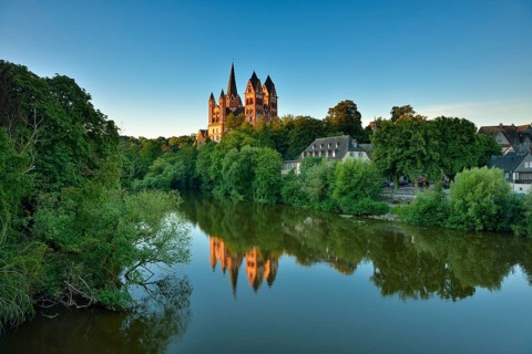 Limburg Cathedral St. Georg or St. George's Dome over the river Lahn