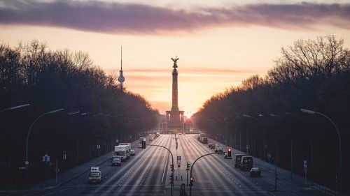 Strasse des 17. Juni with Victory Column and TV Tower