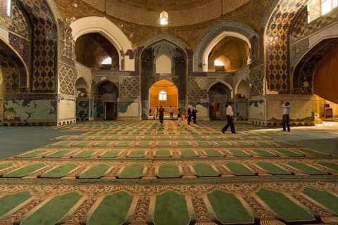 Inside the Blue Mosque or Kabud Mosque