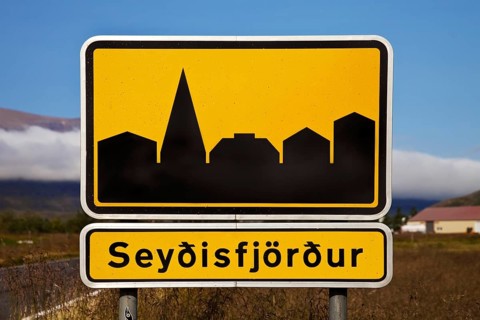 Town sign of Seydisfjordur