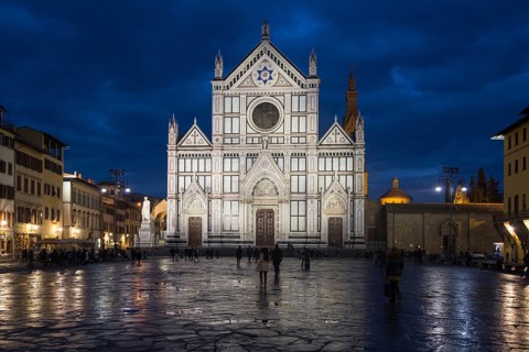 Church Basilica of Santa Croce in the dawn
