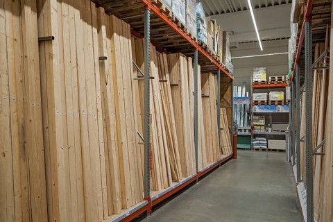 Wooden boards and poles