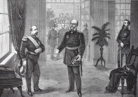 Capture of Napoleon III. by King Wilhelm in the Bellevue Castle at Sedan on September 2