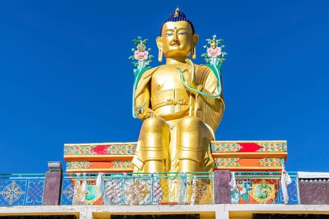 The large Maitreya or future Buddha at Likir Monastery or Likir Gompa