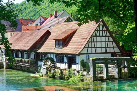 Historical hammer mill at the Blautopf
