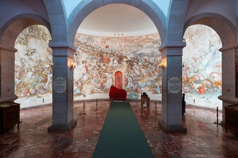 Monumental painting of the Battle of 1444 against the Ottomans