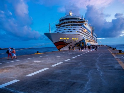 Cruise ship at dusk