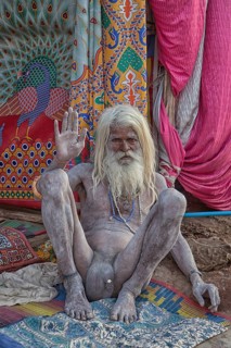 Naked Sadhu during Hindu festival Kumbh Mela