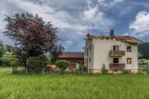 A house is demolished