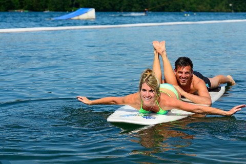 Couple on SUP board