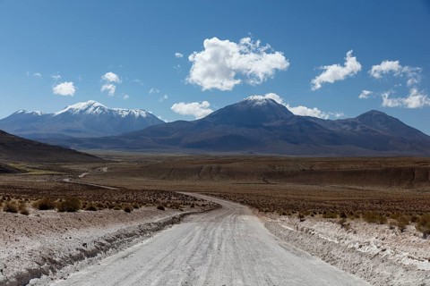 Gravel road leads through Altiplano