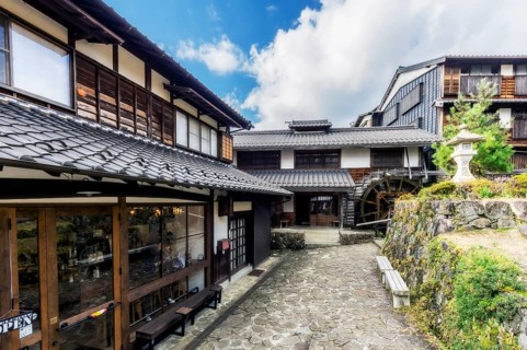 Houses with water wheel