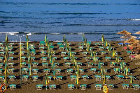 Deck chairs on the beach